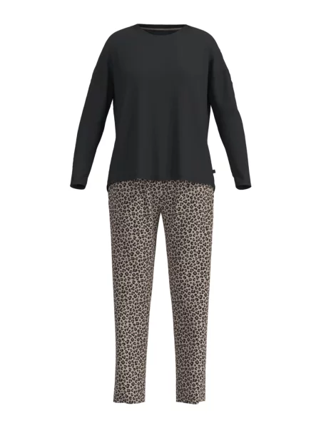 TOM TAILOR Pijama maro / maro cappuccino negru