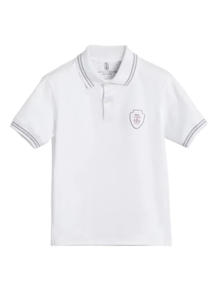 Koszulka polo dziecięca Brunello Cucinelli biała