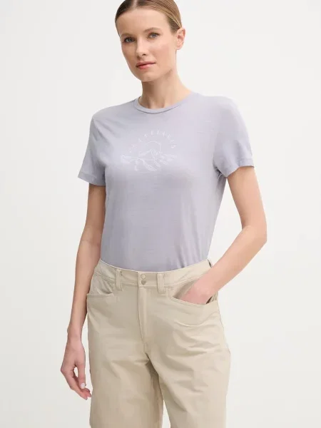 Športna kratka majica Icebreaker Merino Tech Lite Sunrise Summit vijolična