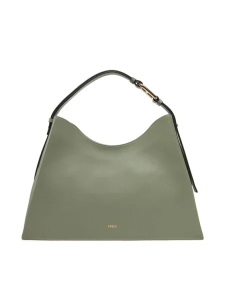 Кожена чанта Furla зелено