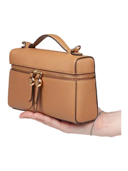 Torebka crossbody Tory Burch skórzana biznesowa brązowa