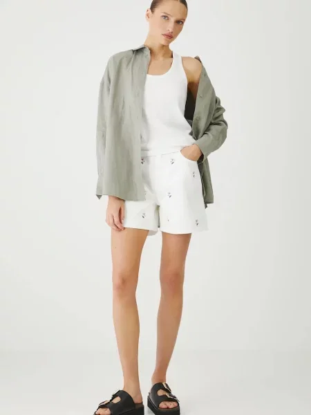 Джинсові шорти Medicine з аплікацією середня посадка білий