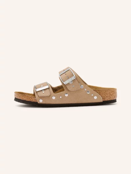Pantofle Birkenstock se cvočky béžové