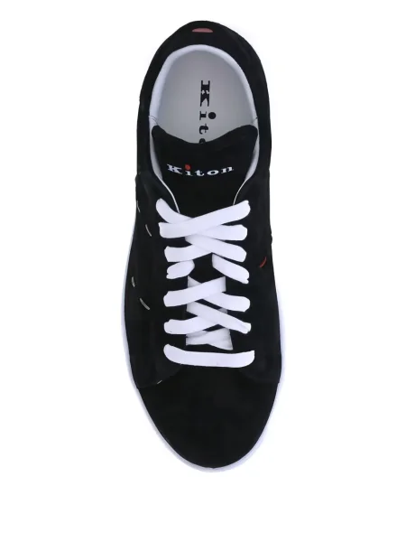 Sneakerși Kiton cu șireturi din dantelă negru