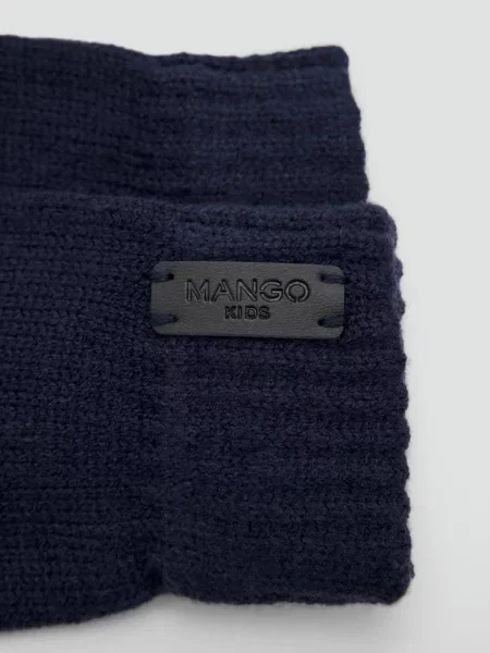 Rękawiczki z wykończeniem ściągaczowym Dzieci lata MANGO KIDS granatowy