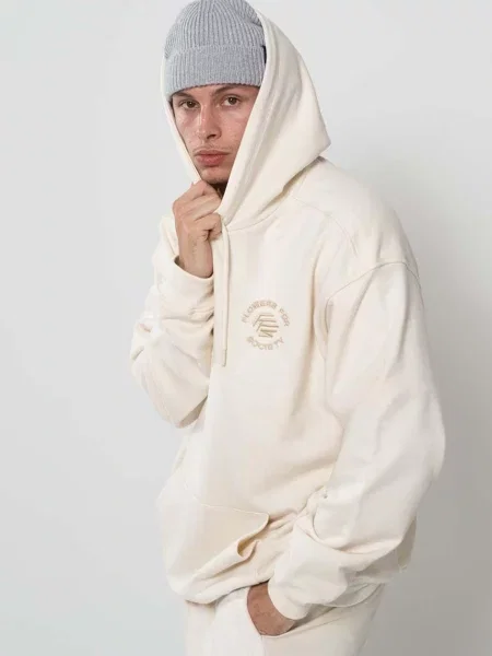 Кофта Flowers for Society Basic Hoodie з капюшоном однотонна білий