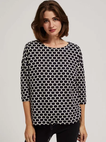 Bluză Marisse cu imprimeu geometric alb