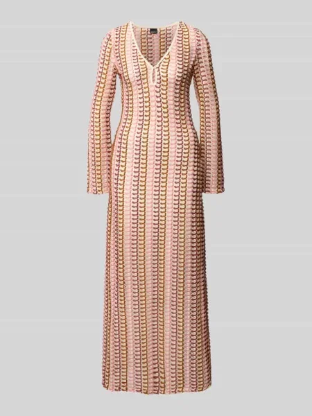 Sukienka maxi w dzianinowym wyglądzie krój slim fit Gina Tricot beżowa