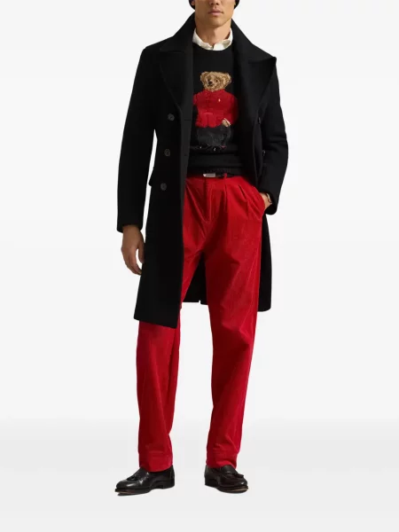 Siuvinėtos zomšinės pledinės maudymosi kelnaitės Polo Ralph Lauren mėlyna
