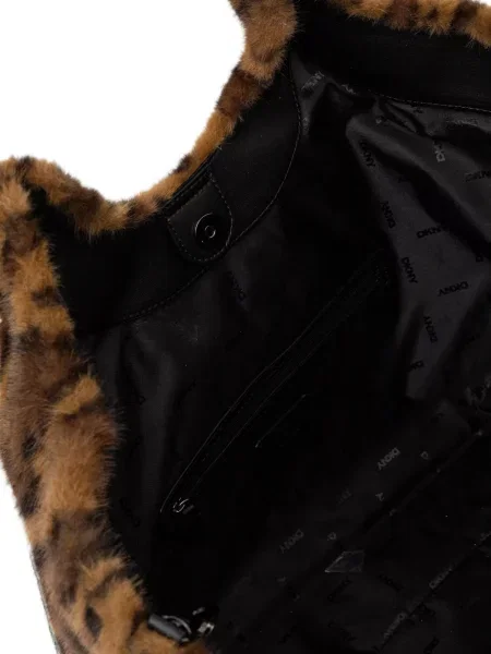 Geantă shopper Dkny cu blană maro