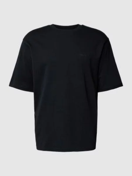 T-shirt z detalem z logo Review czarna