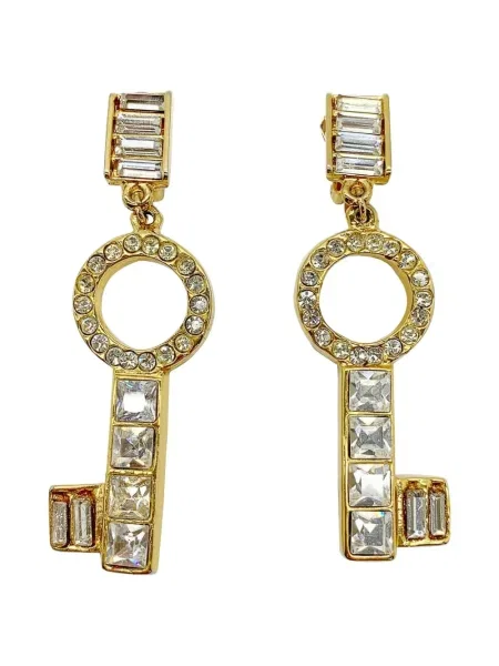 Cercei Jennifer Gibson Jewellery de cristal auriu