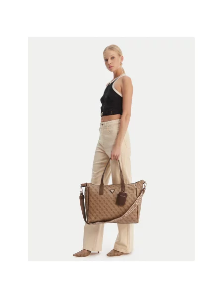 GUESS Shopper torba Latona bež smeđa