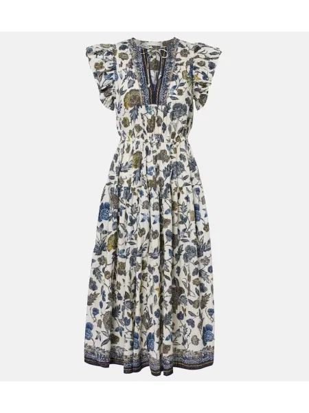 Rochie midi Ulla Johnson până la genunchi de costum alb