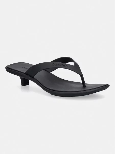 Chiloți tanga Calvin Klein cu toc jos negru