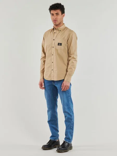 Cămașă din denim Calvin Klein Jeans bej
