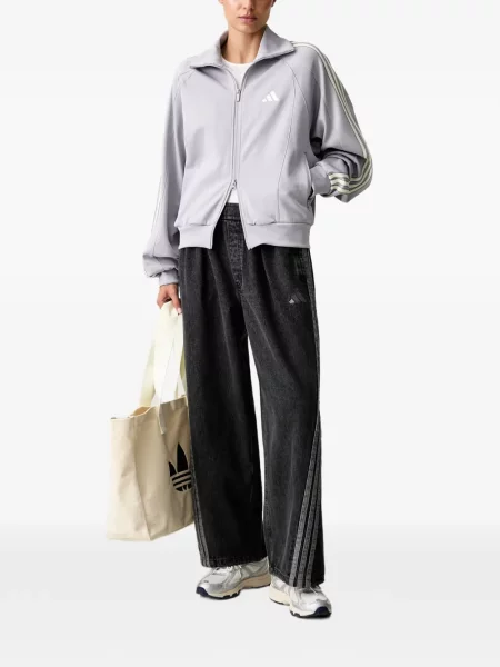 Hanorac Adidas cu dungi cu imagine plasă negru