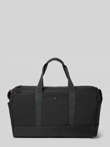 Torba weekendowa z detalem z logo Tommy Hilfiger czarna