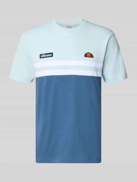 T-shirt z haftami z logo model VENIRE' Ellesse niebieska