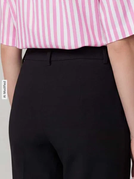 Spodnie o kroju regular fit z nogawką typu barrel z mieszanki model Miley Buttons' Raffaello Rossi czarne