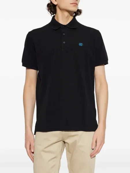 Polo Etro cu broderie negru