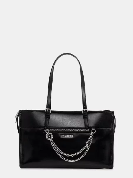 Love Moschino geantă pentru femei cu imitație de piele negru