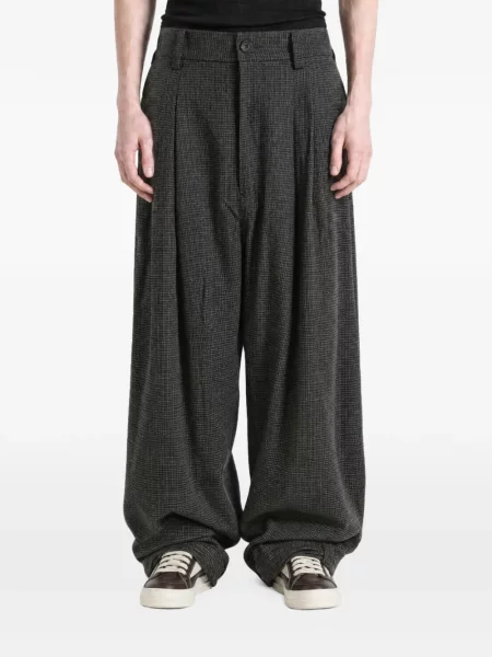 Pantaloni Ziggy Chen în carouri gri