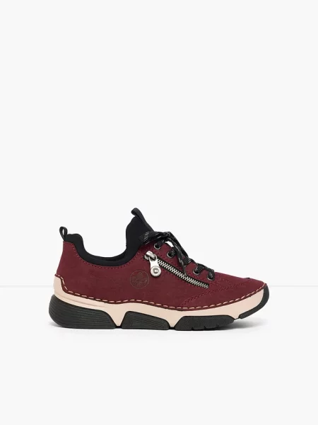 Komfortowe sneakersy marki Rieker z wyściełaną wkładką czerwone