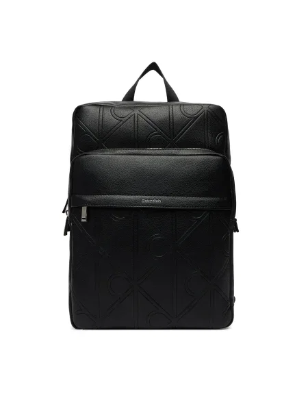 Calvin Klein Geantă crossover Emblem Aop Emboss Slim Square Bp negru