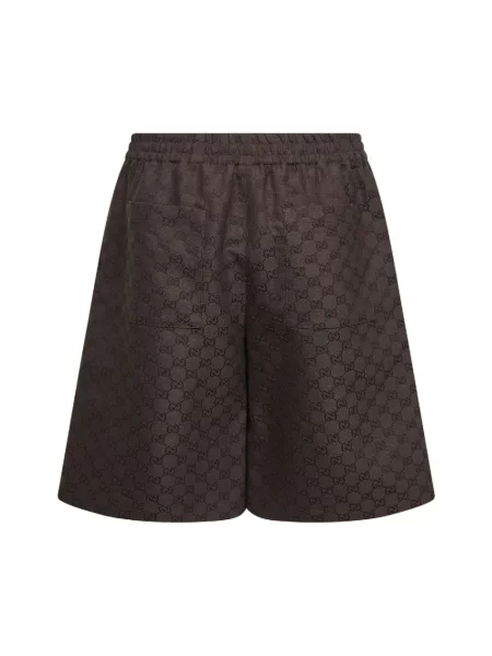 Lniane bermudy Gucci brązowe