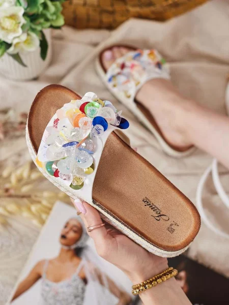 Джапанки Resti с кристали бяло