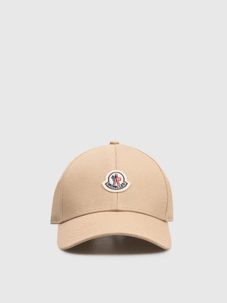 Кепка з нашивкою логотипа Moncler бежева