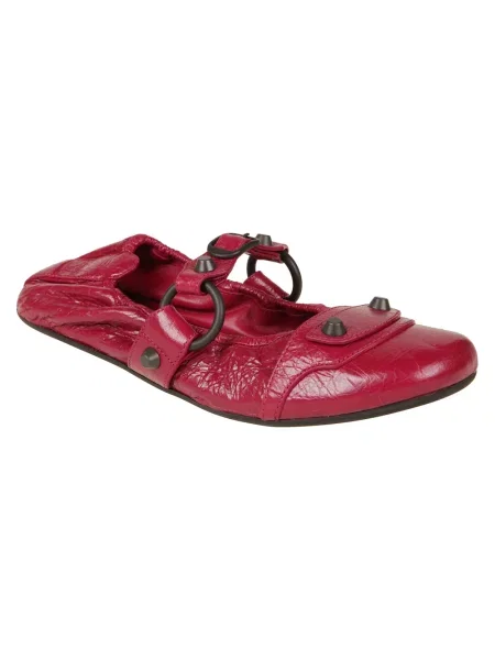 Balerinki Balenciaga skórzane czerwone