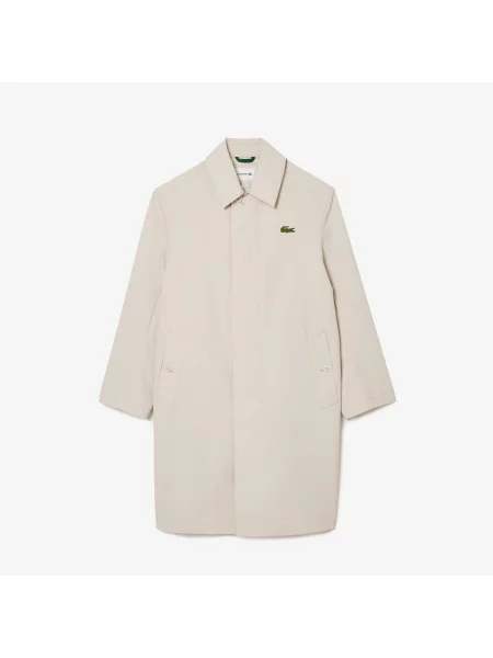 Lacoste Lekki Wodoodporny Płaszcz Przeciwdeszczowy Z Bawełny Twill szary