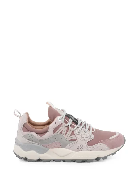 Sneakerși Flower Mountain din piele de căprioară roz