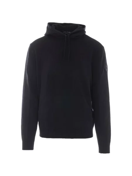 Hanorac cu glugă Canada Goose tricotate cu autograf negru