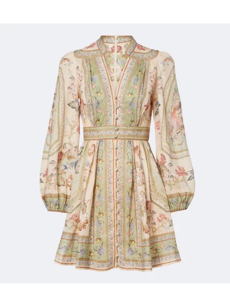 Rochie Zimmermann de in cu model floral verde