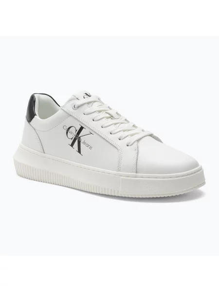 Trampki Calvin Klein Jeans z nadrukiem casual sznurowane białe
