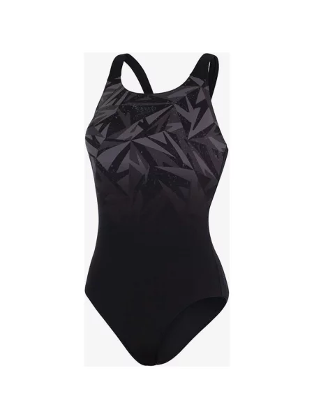 Kostium kąpielowy Speedo Hyperboom Placement z mięśniami pleców czarno-szary 30 szary