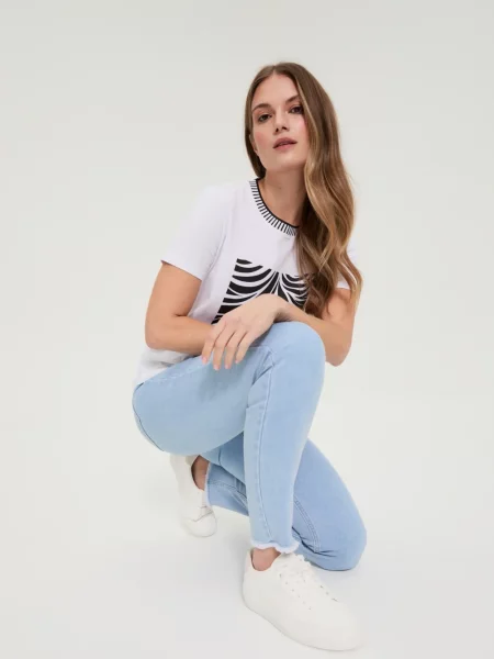 Blugi Marisse alb