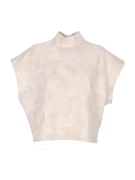 Koszulka Nike z wysokim kołnierzem na ramiączkach beżowa