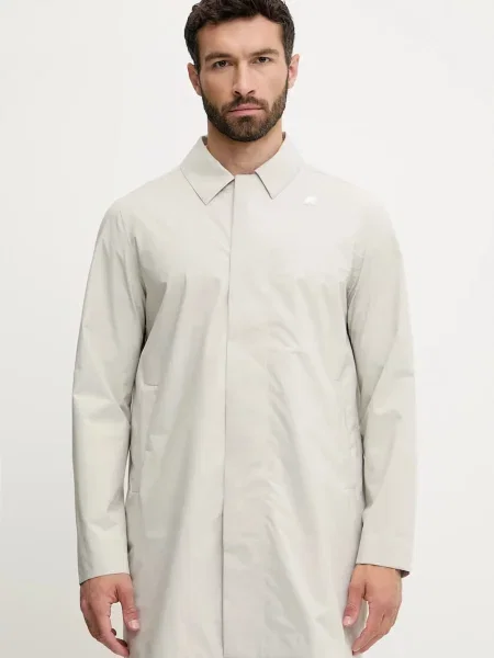 Kurtka przeciwdeszczowa K-way ze stretchu beżowa