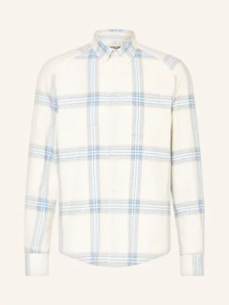 Drykorn Flanelová Košile Liet Regular Fit černošedá/ režná/ tmavě modrá