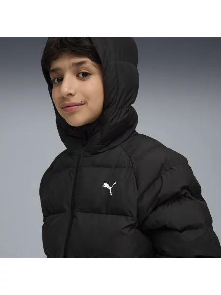PUMA Młodzieżowa pikowana kurtka z kapturem Odzież czarny