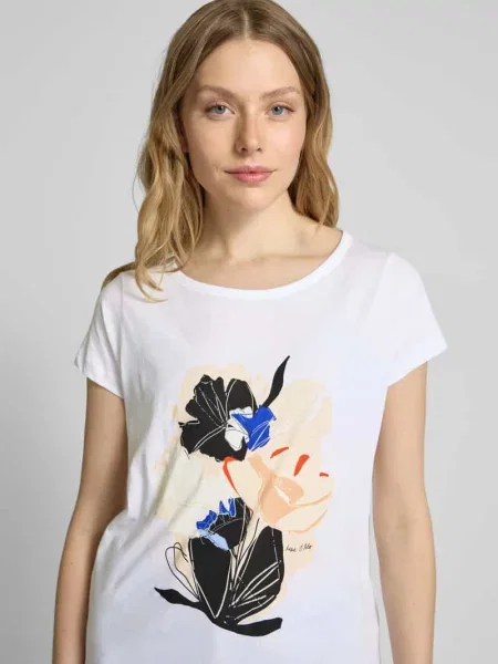 T-shirt o kroju regular fit z czystej bawełny Marc O'polo biała
