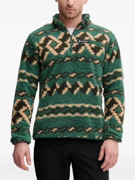 Pulover Columbia cu imprimeu geometric verde