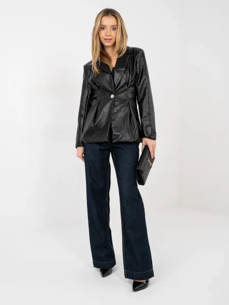 Kožni blejzer Rue Paris crna