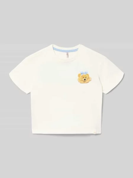 T-shirt o kroju regular fit z czystej bawełny model MARINA LIFE' Only biała