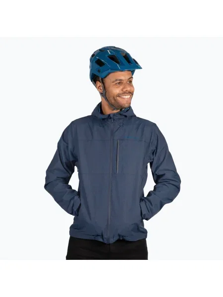 Geacă de ciclism pentru bărbați Endura Hummvee Waterproof Hooded ink blue albastru