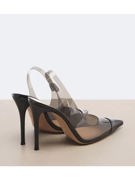 Pantofi cu toc Gianvito Rossi din piele slingback negru